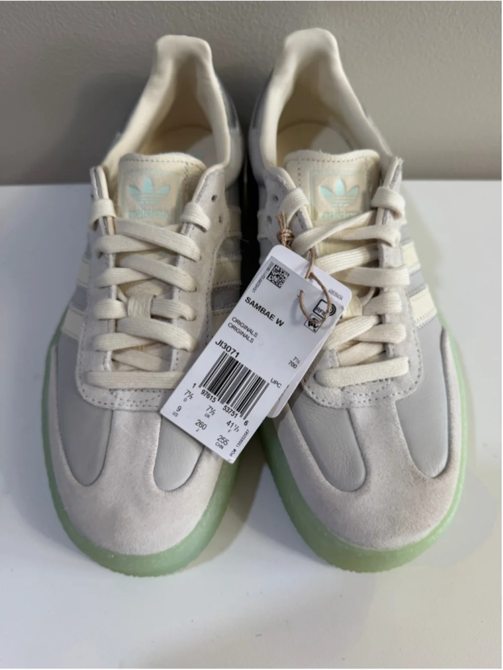 Adidas Samba XLG Glow Green Gum Platform Sneakers